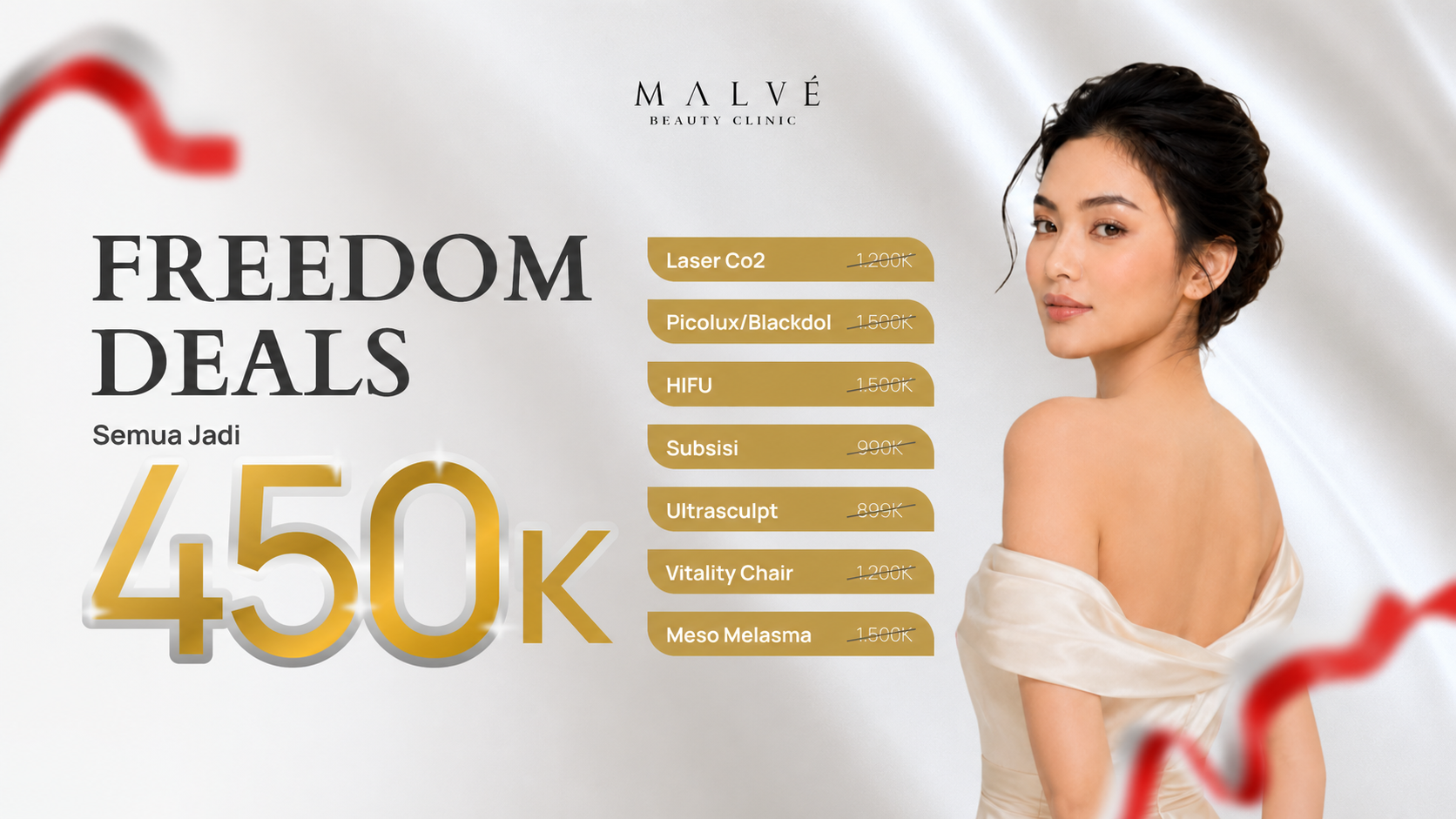 Banner Freedom Deals tujuh pilihan treatment Rp450 ribu