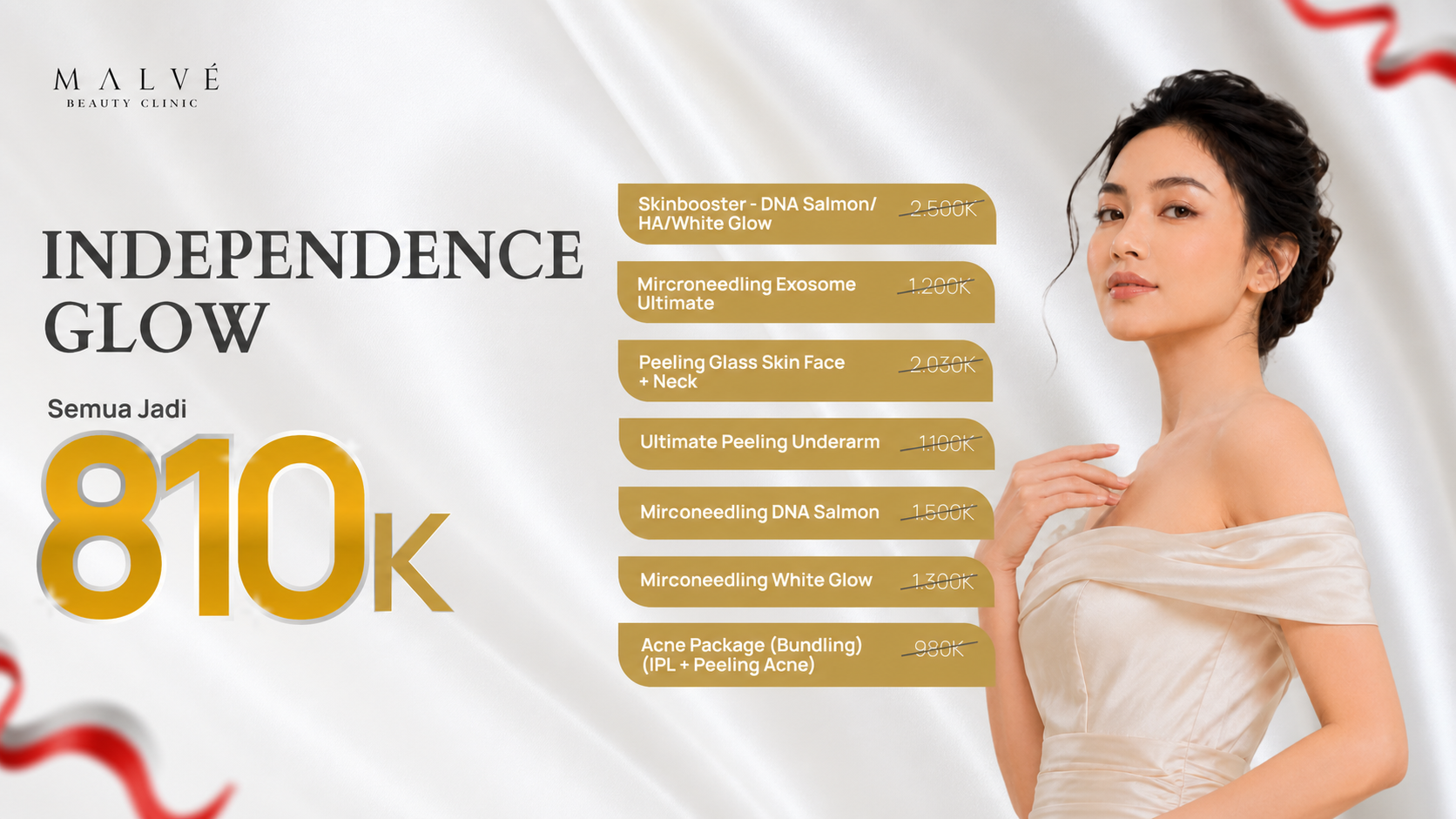 Banner Independence Glow tujuh pilihan treatment Rp810 ribu